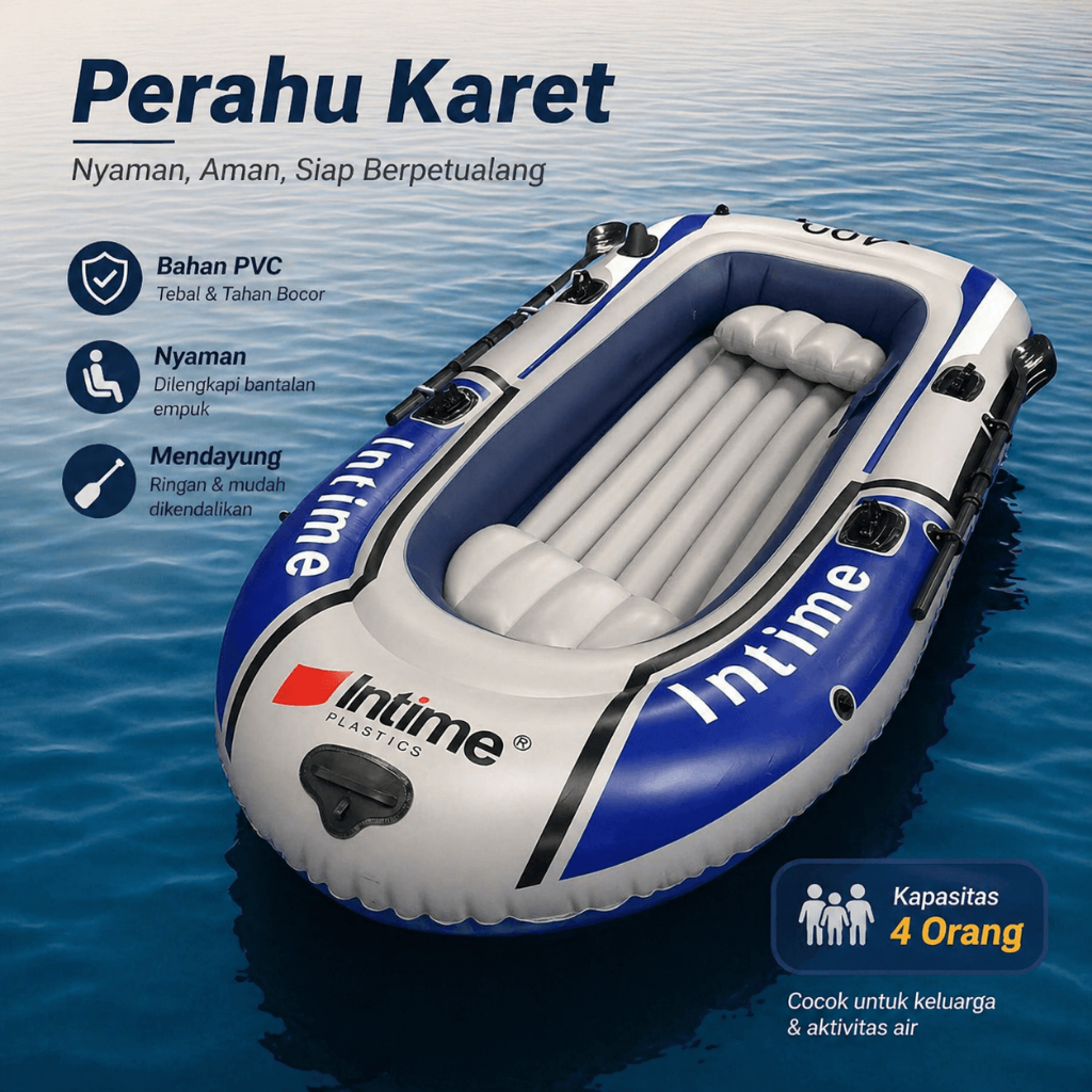 Perahu Karet INTIME 400 Perahu Mancing Inflatable Fishing Boat 4 Person