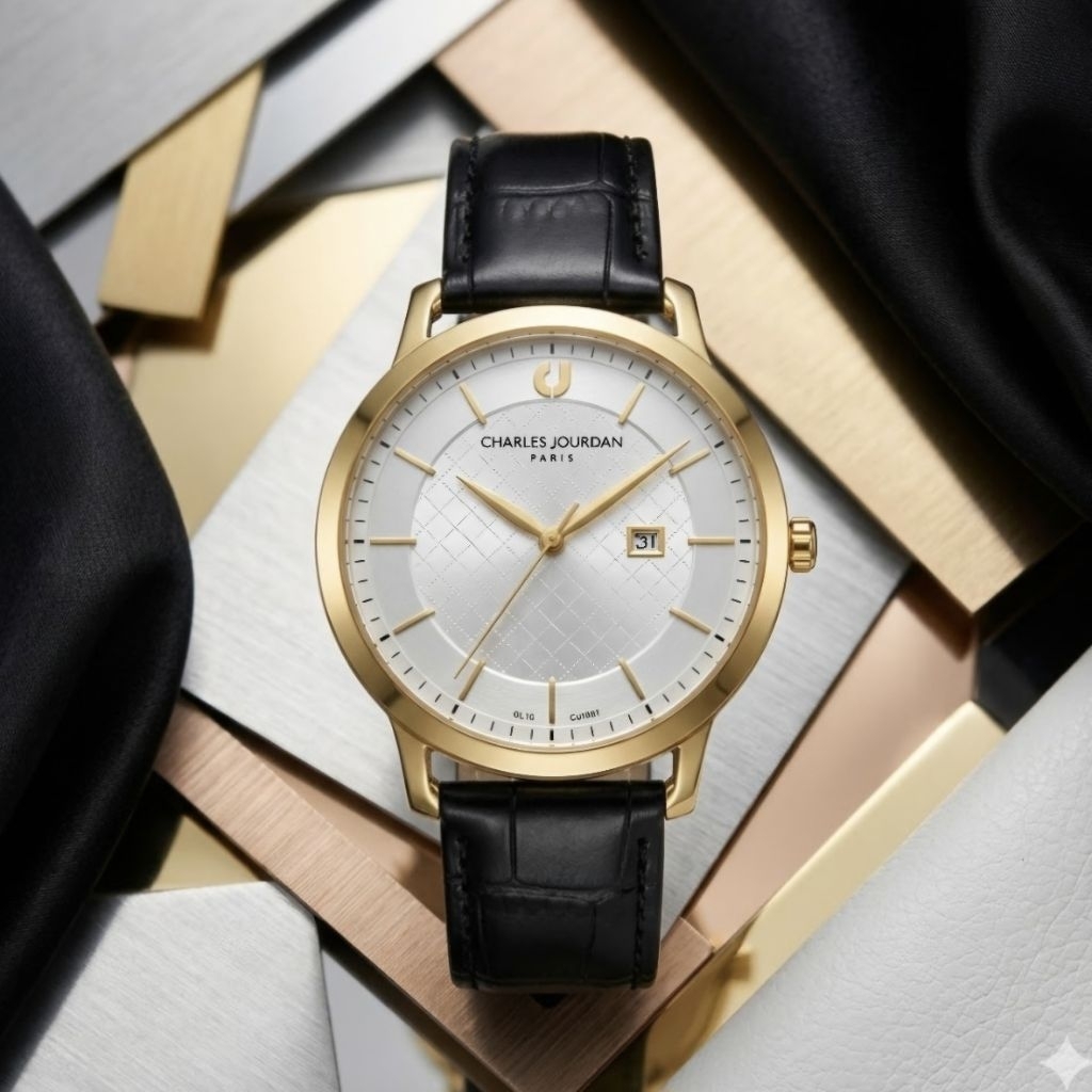 CHARLES JOURDAN CJ1085-2212 SILVER GOLD Cewek original