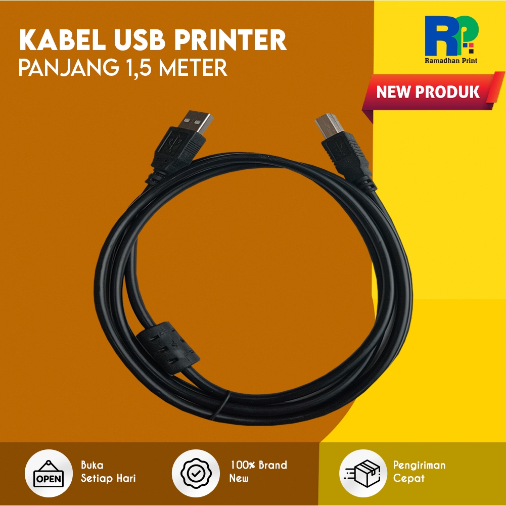 Kabel USB Komputer Kabel USB Data Printer Epson Canon Brother HP Panjang 1,4M Good Quality