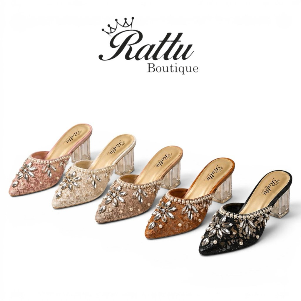 Ready Stok sepatu Pesta Termurah Heels kaca 7cm tahu Maryam series 36-45 / wedding shoes