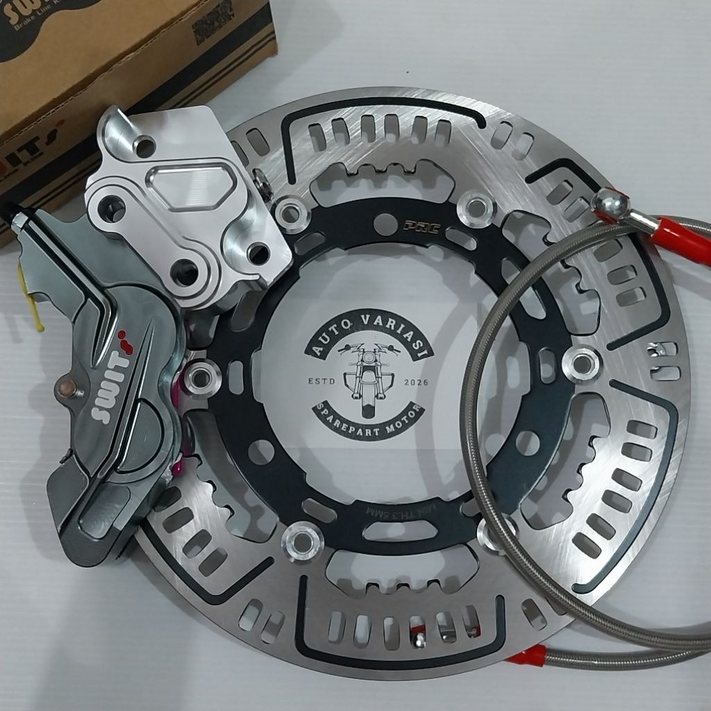 paket kaliper aerox kaliper bigpot SWITS model piringan matrix 260mm breket full cnc