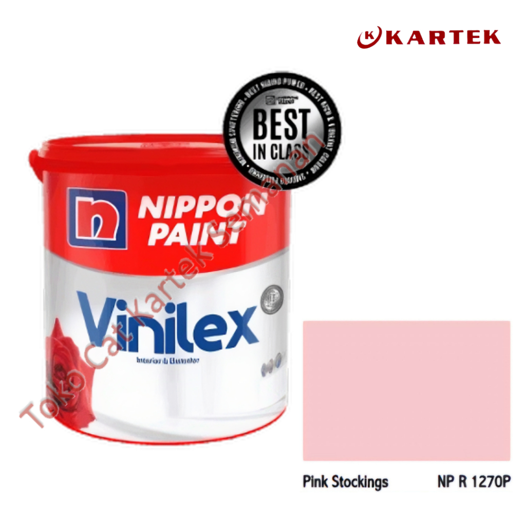 Nippon Paint Vinilex PINK STOCKINGS R 1270P Cat Tembok Interior & Eksterior Merah Muda Halus dan Tah