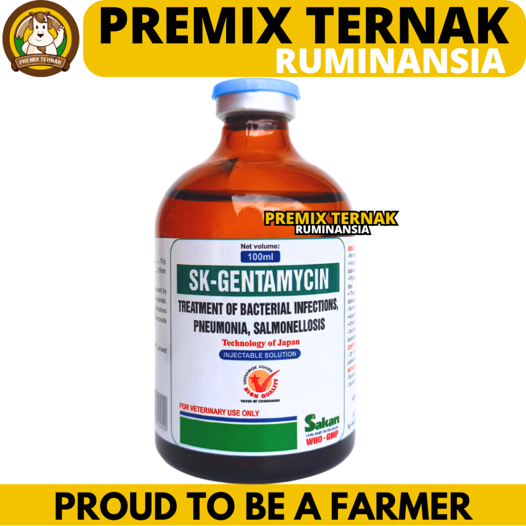 SK GENTAMYCIN 100ML SAKAN - Obat Hewan Antibakteri Spektrum Luas Ternak Unggas Ayam Like GENTA 100
