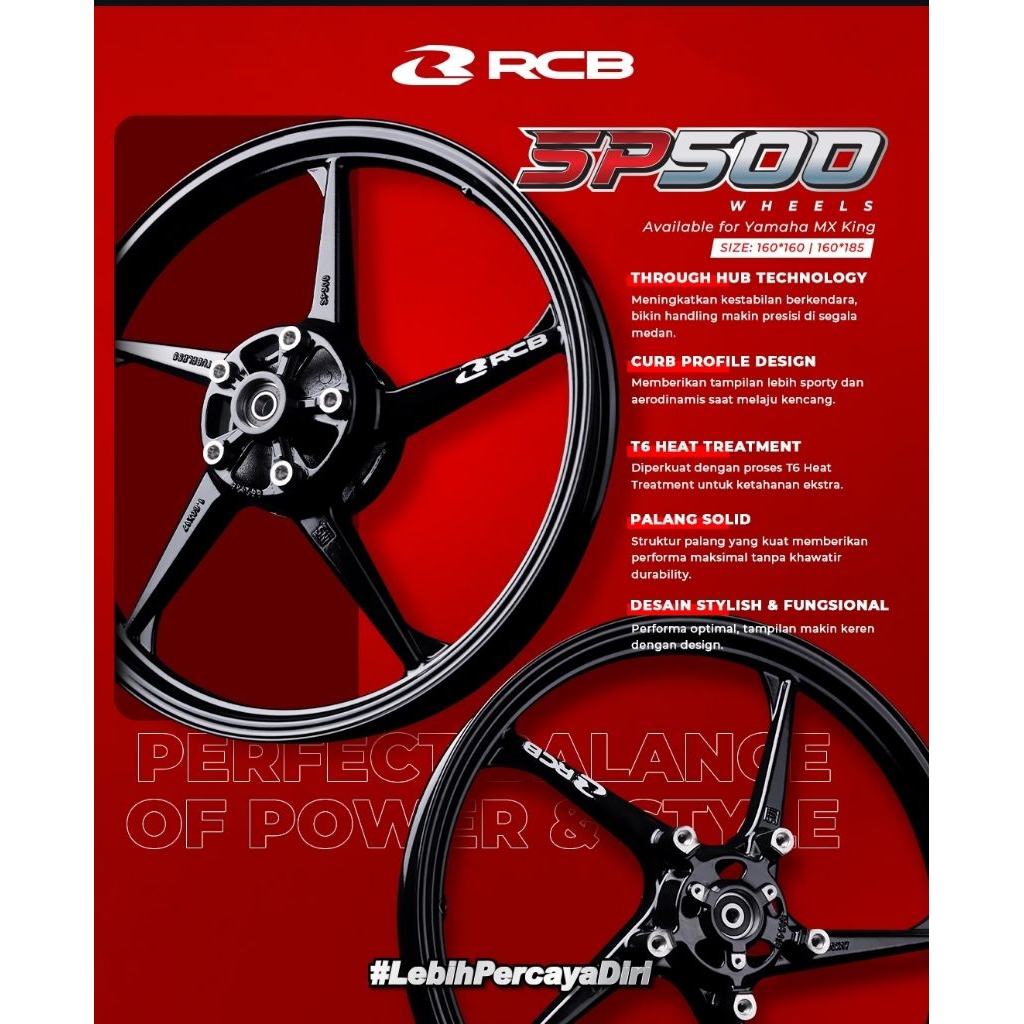 VELG SP500 MX KING 185(F) 250(R)- & 160(F)160(R)RING 17(lobang 5) RCB