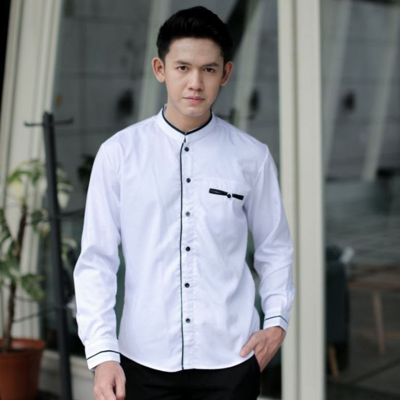 Koko Putih Lengan Panjang El Rumi Baju Koko Warna Putih Baju Koko Pria Modern Busana Muslim Pria