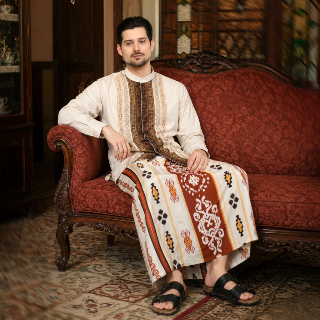 Sarung Bintang Gajah Onta Legenda WS 7779  PRIYA Motif Ornamen Etnik Modern
