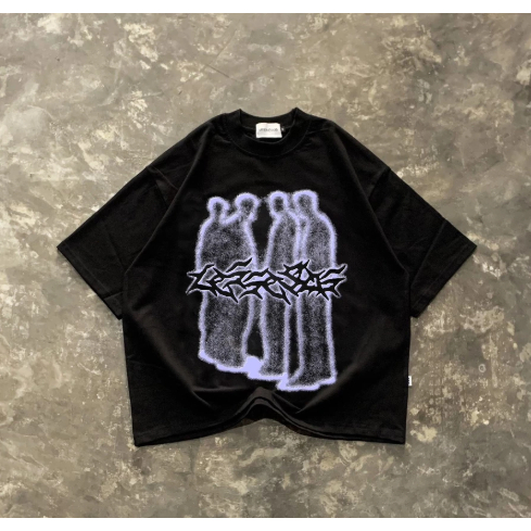 Boxy Tshirt True Friends Heavyweight 22s Hitam