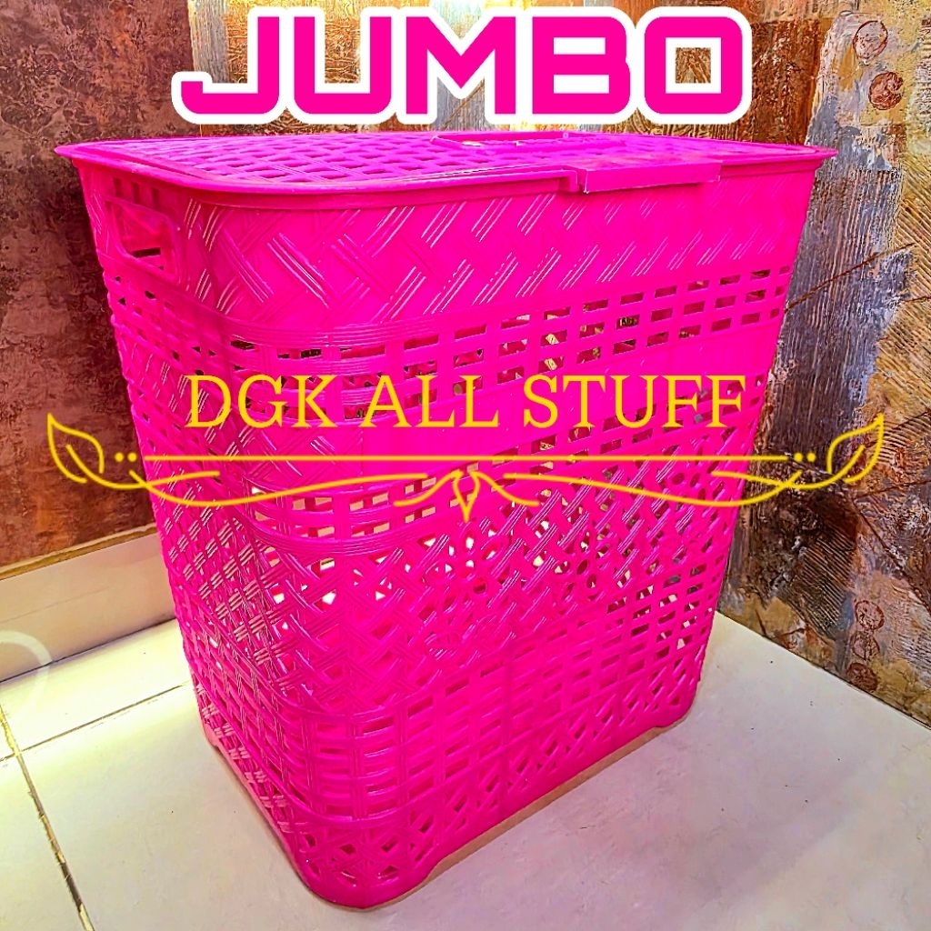 Keranjang Laundry Laundri Loundry Tempat Cucian Pakaian Baju Anak Bayi Kotor Bertutup Tutup Serbagun