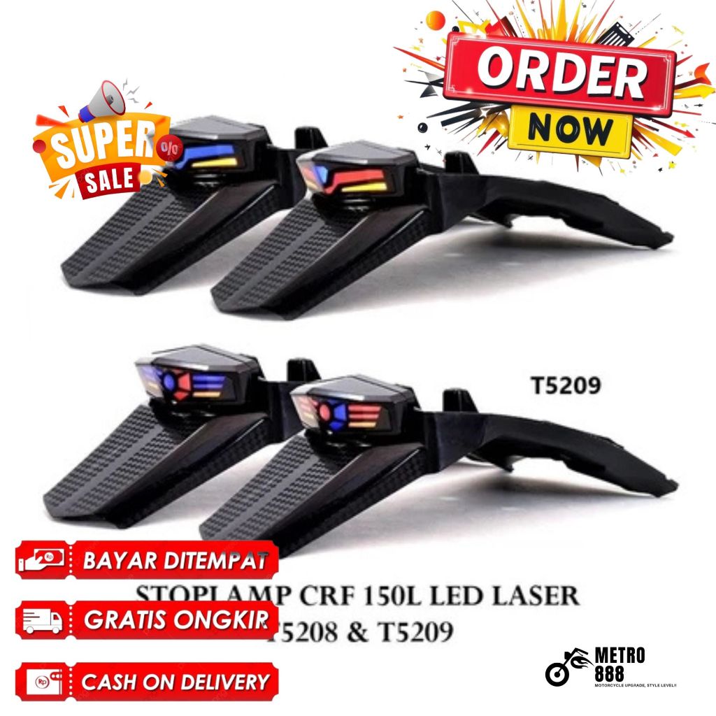SPAKBOR BELAKANG CRF 150 MODEL LAMPU LED ATAU SAYAP BELAKANG CRF 150 LED