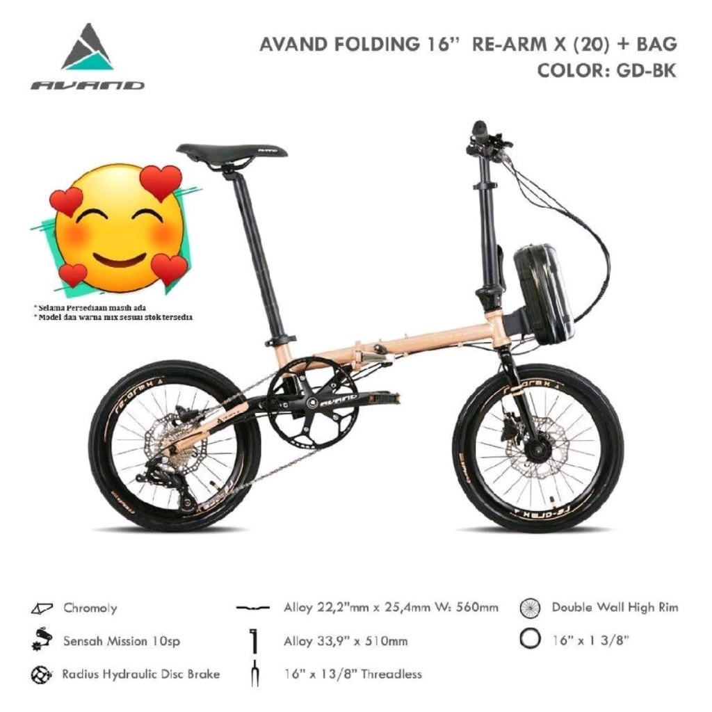 Sepeda Lipat 16 United Avand ReArm Re Arm X Sepuluh Ten Chromoly Hidrolis