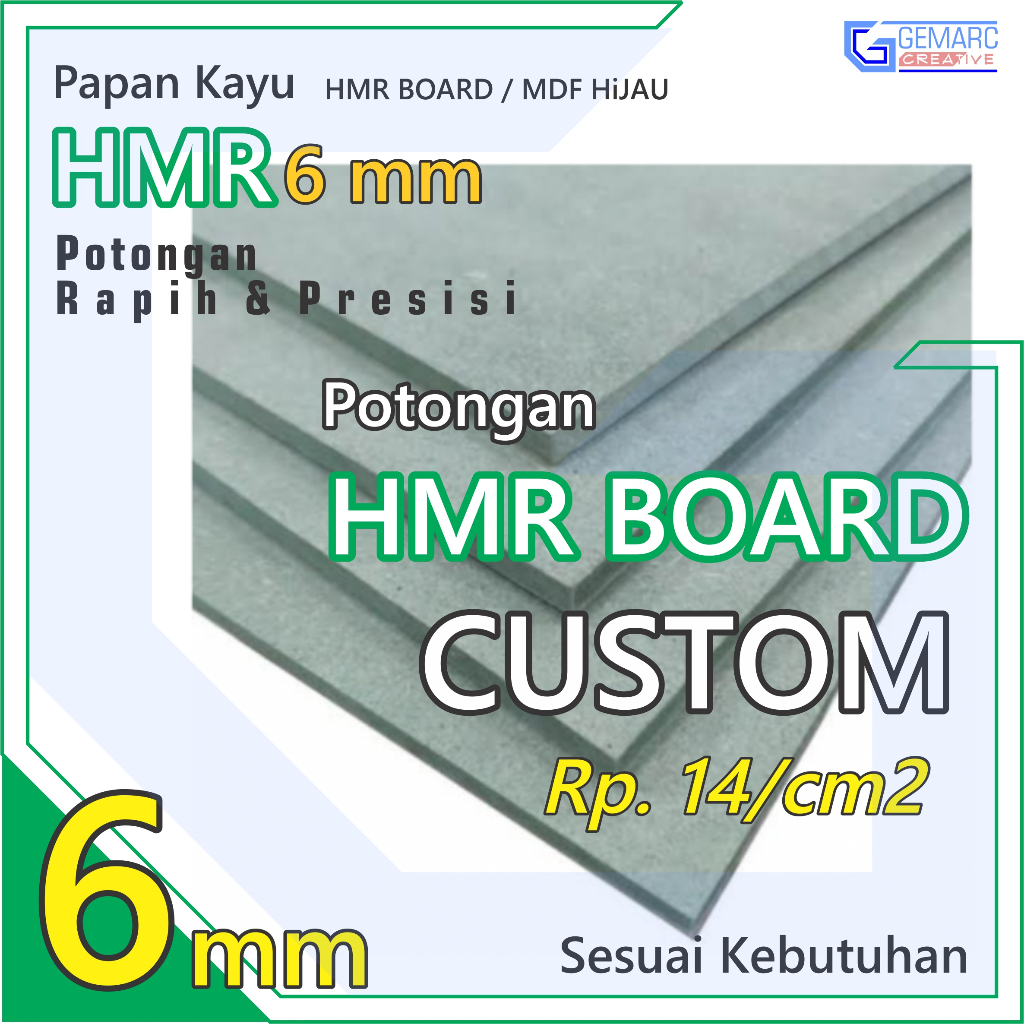 HMR 6mm / MDF Hijau CUSTOM