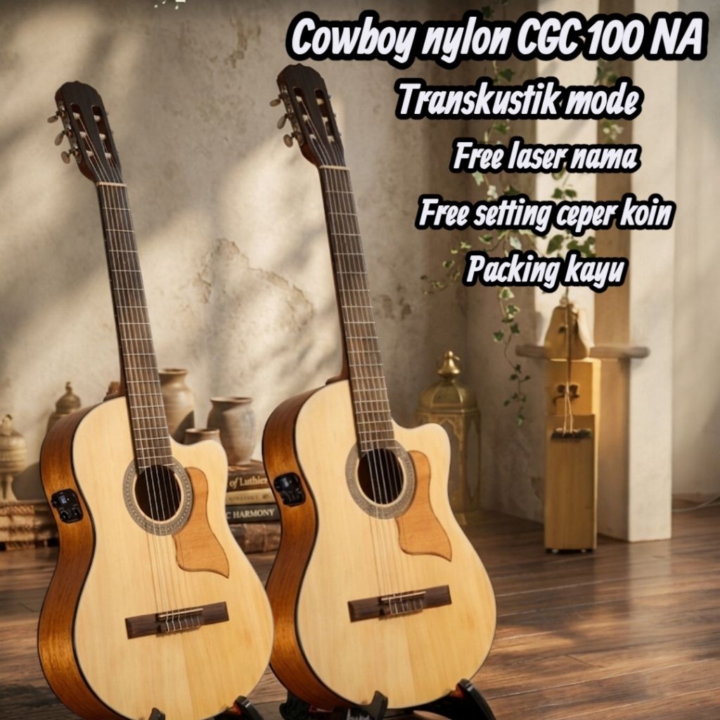 gitar nylon  cowboy CGC 100 NA transkustik nylon original