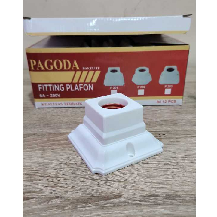 PAGODA FITTING PLAFON KOTAK E27  / FITTING LAMPU PLAFON E27
