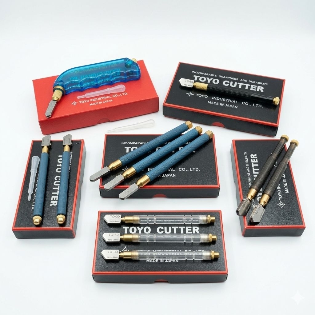 TOYO Glass Cutter Alat Pemotong Kaca Keramik Granit Original Tc600, Tc90 limited edition, Tc30, Tc17