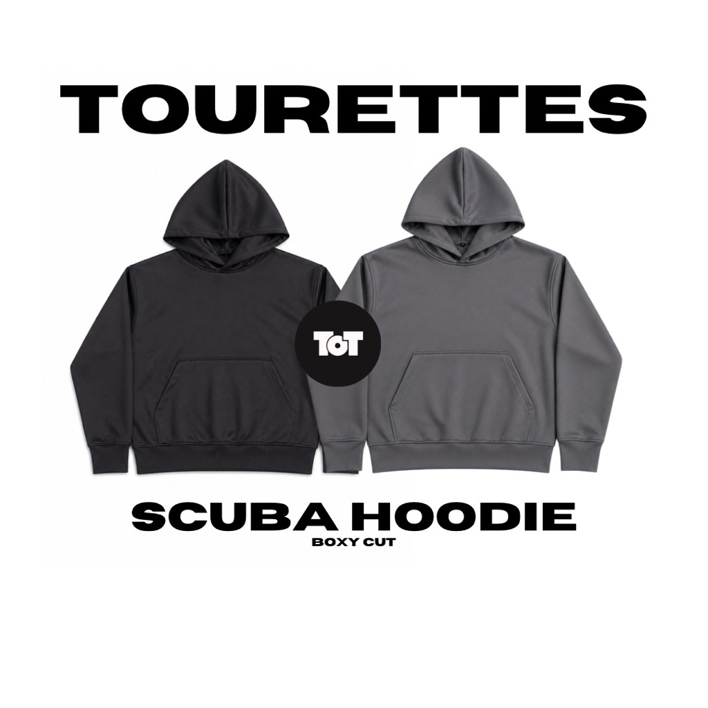 TOURETTES - scuba hoodie boxy cut