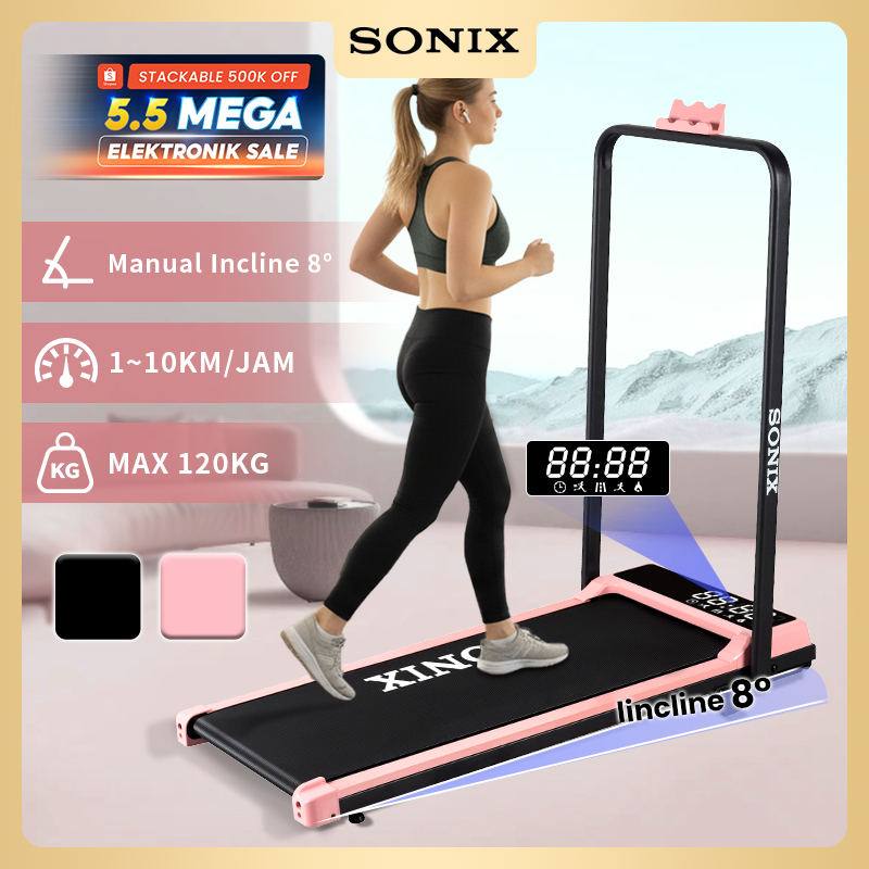 Sonix Lite Treadmill Incline 8 Derajat Listrik Walking Pad Running Termurah Dilipat Treadmill Portab
