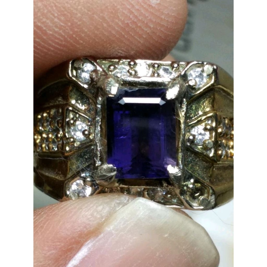 Natural batu iolite iket mewah