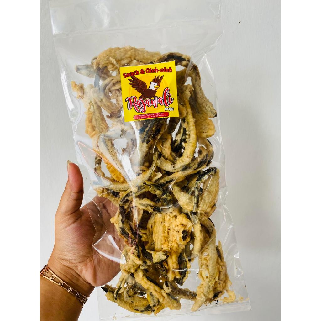 100gr KERIPIK BELUT PREMIUM RAJAWALI BU LELY oleh-oleh Jawa jogja belut crispy