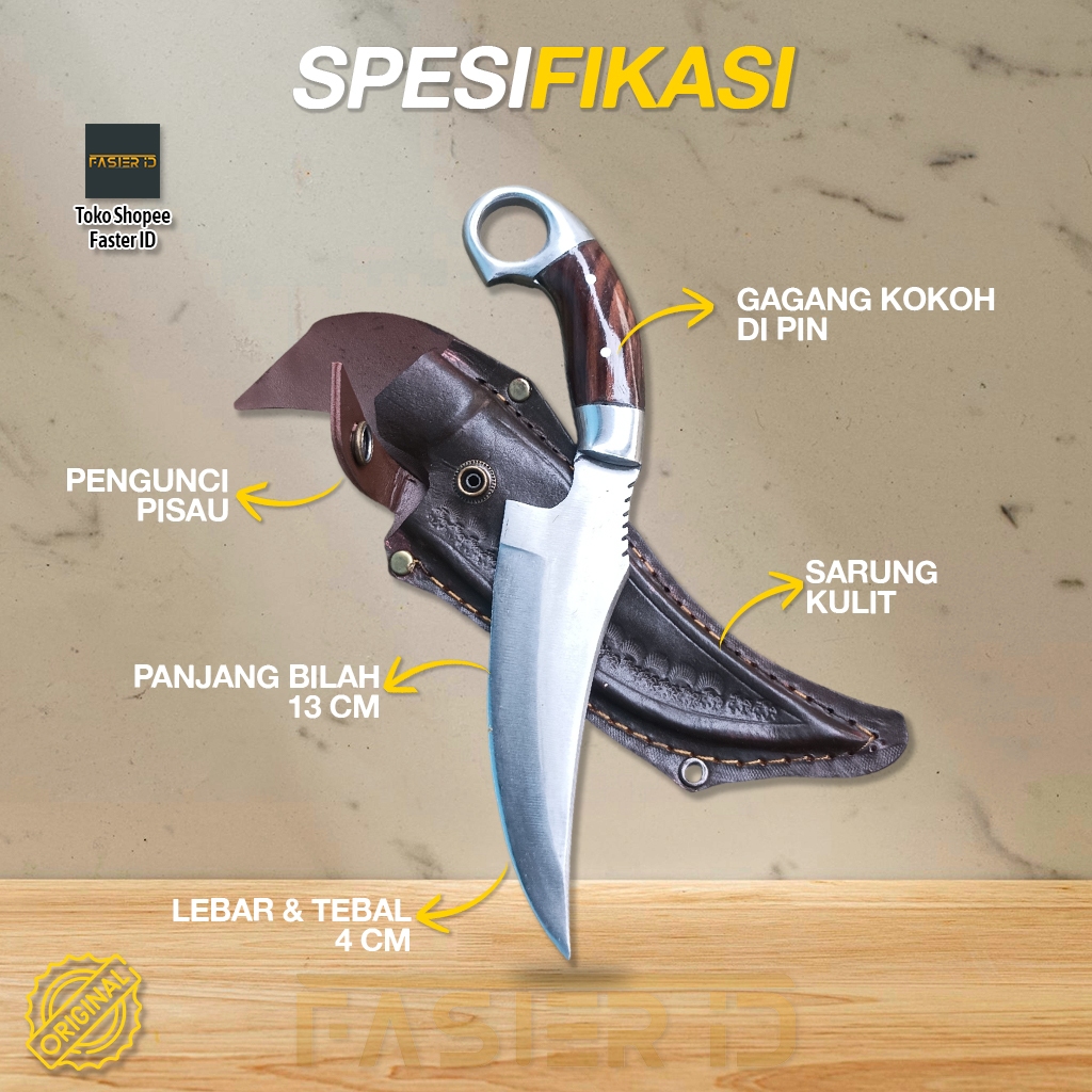 Pisau Seset Kulit Pisau Boning 13CM | Pisau Dapur Baja Tajam