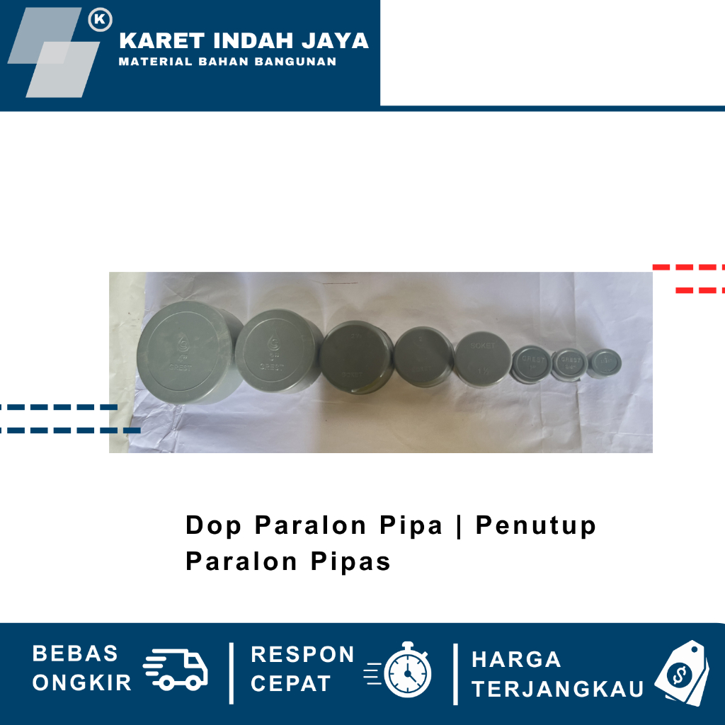 Dop PVC Pipa Paralon | Penutup Pipa Paralon