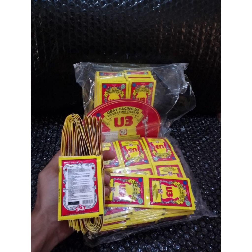 Obat Cacing puyer U3 paket 12 pcs