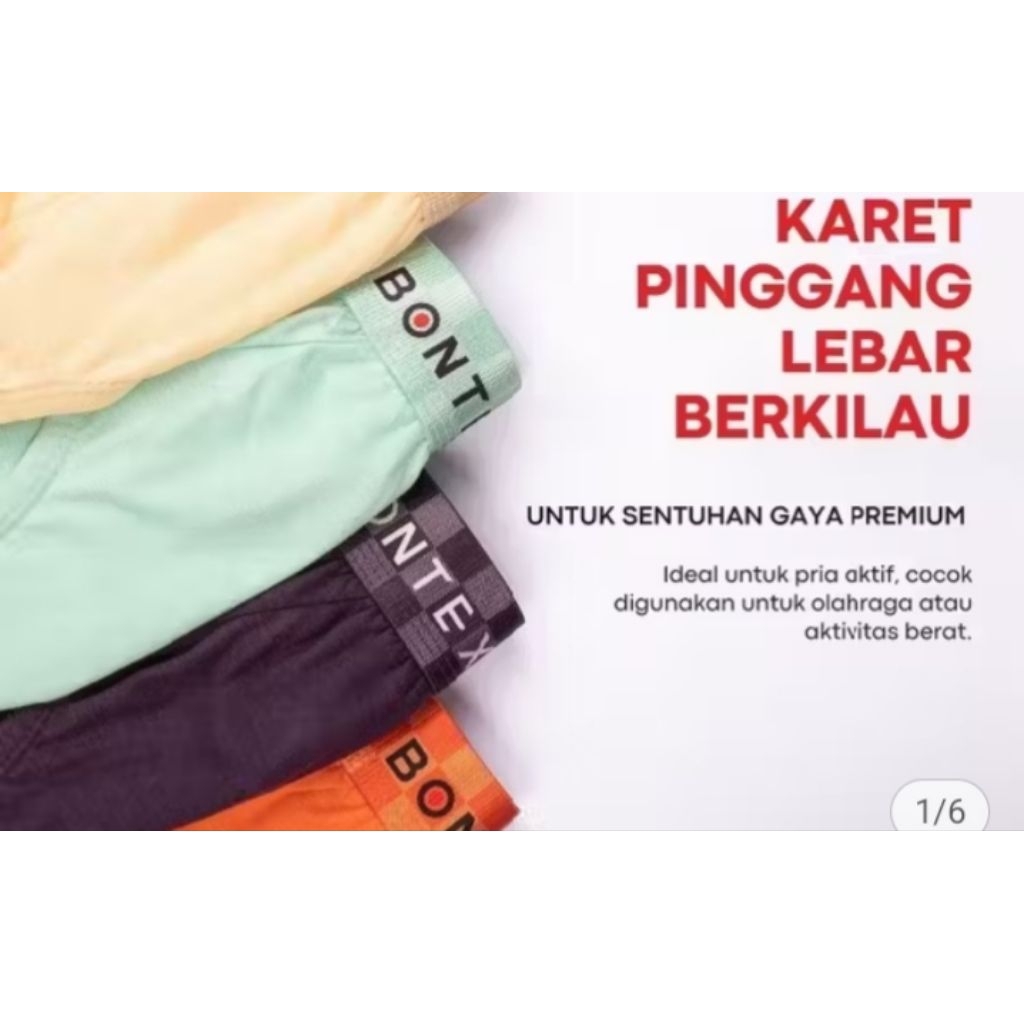 Bontex metro fit celana dalam pria katun isi 3pis