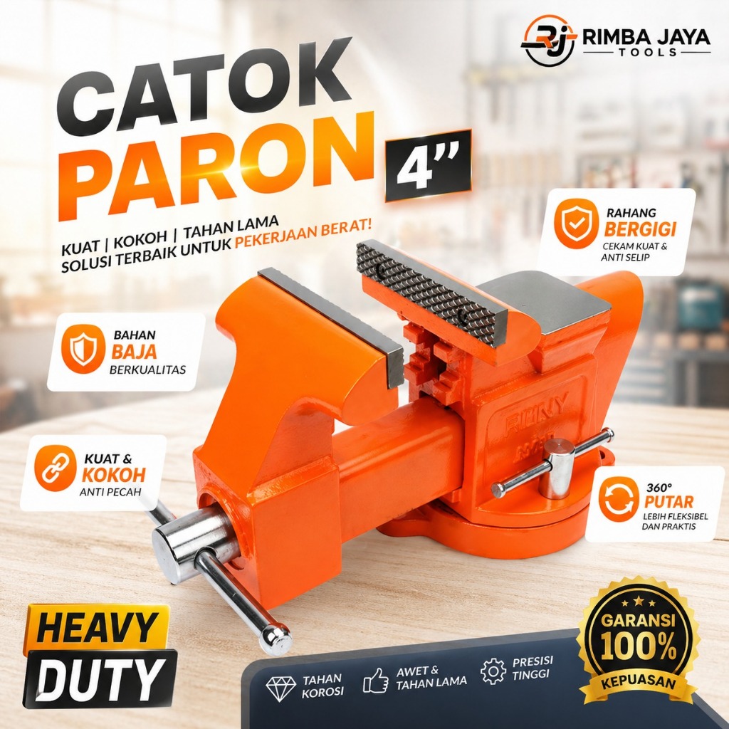 Orange Catok Ragum Vise 4 Inch – Catok Paron Baja Kokoh