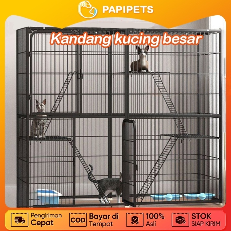 PAPIPET Kandang Kucing Besar Kandang Hewan Kokoh Murah untuk Kucing Besar kandang kucing murah jumbo