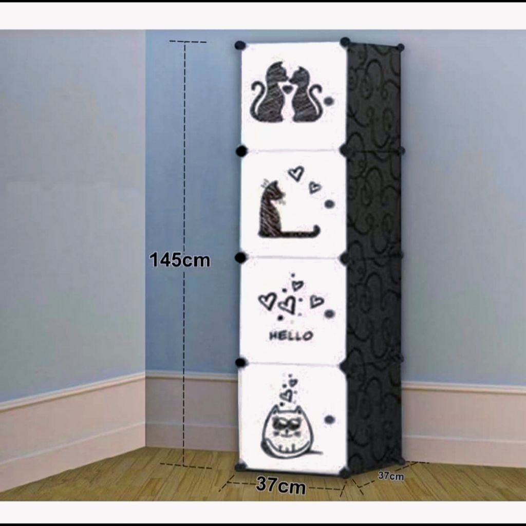 Lemari Portable 4 pintu Rak serbaguna Baru