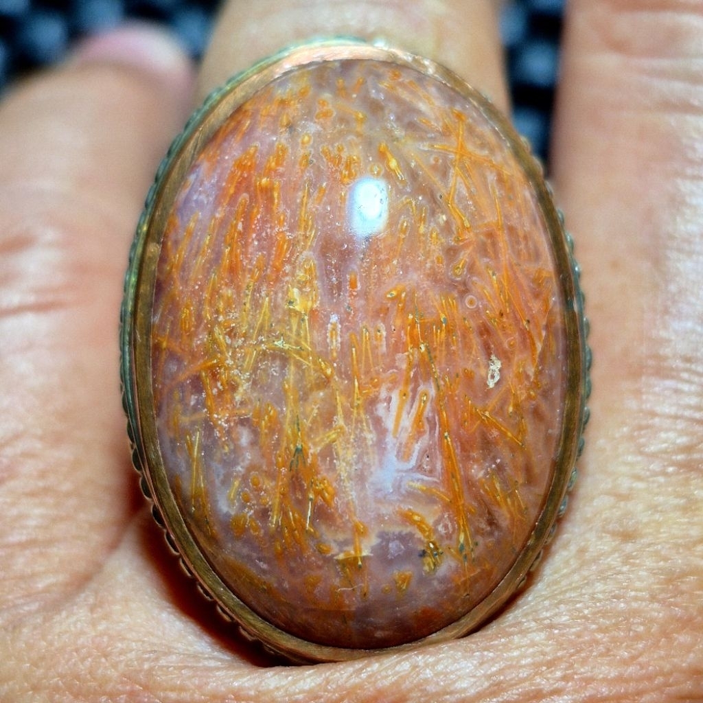 Natural batu akik rambut merah dimensi 30.21.11
