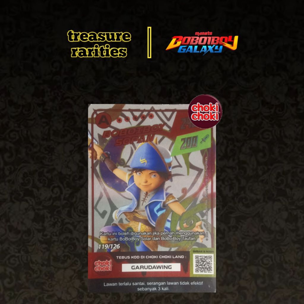 boboiboy sopan a choki choki monsta galaxy card