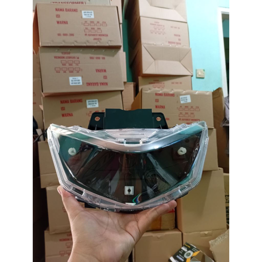 Kedok Reflektor Lampu Depan Beat Deluxe Gen 1 2020-2022 Hitam Kualitas Terbaik