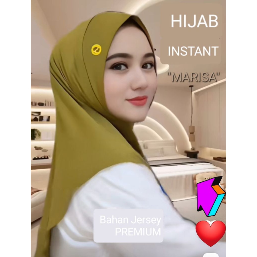 Marisa Size L - Bergo Hijab Instan Daily Versi Murah // Hijab Instan Jumbo bahan Jersey Zoya Premium