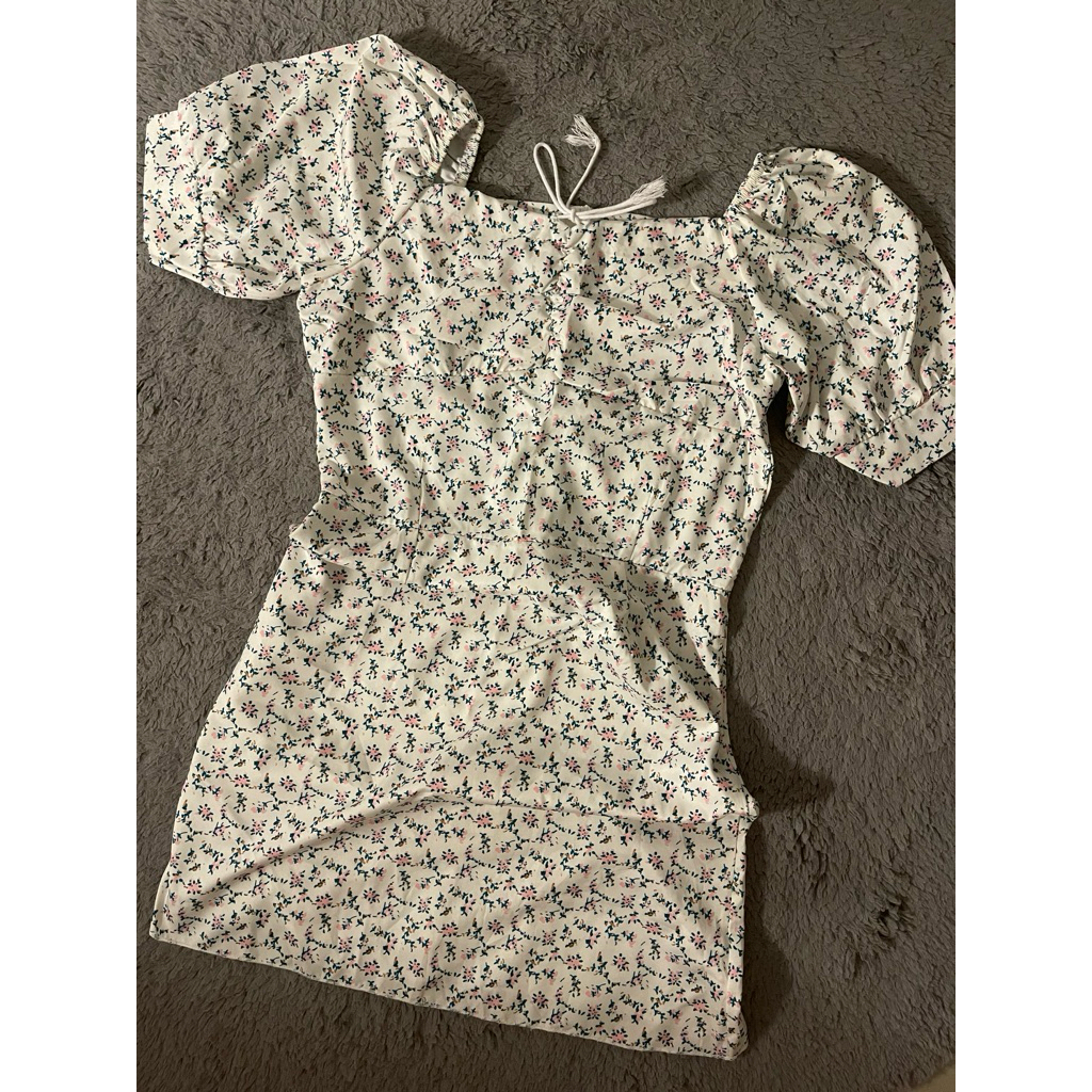 Korean Flowers Bodycon Mini Dress