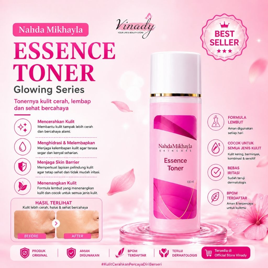 Toner Nahda Skincare ORI 100ml - Solution Wajah Acne dan Normal Untuk Membersihkan Pori-Pori Wajah