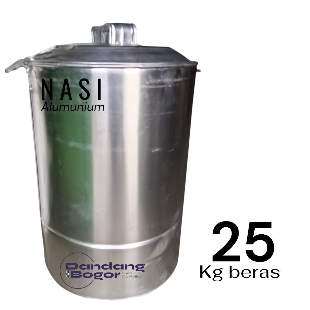 Dandang Nasi Alumunium 10-15-20-25Liter beras, Panci Stainless, Kukusan, Langseng serbaguna, Stockpo