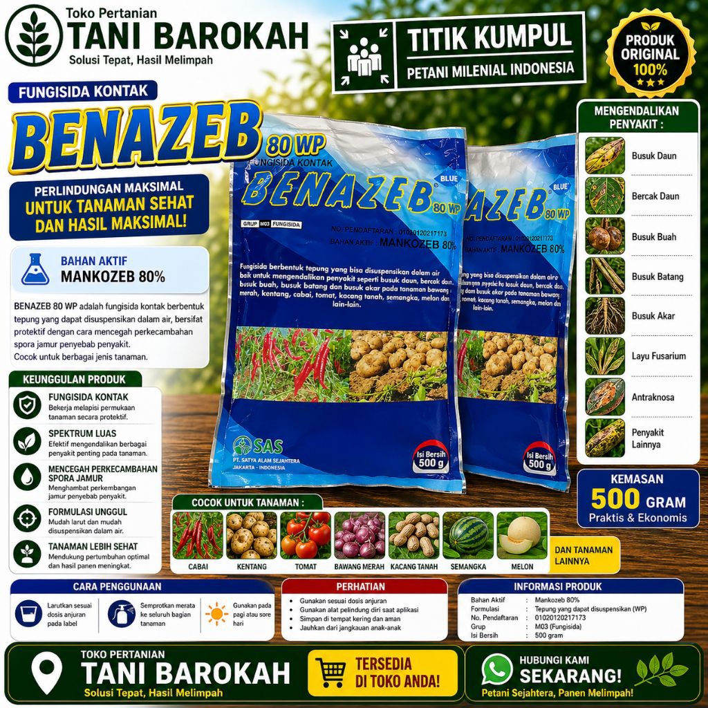 Fungisida Kontak BENAZEB 80WP 500 gr / SAS
