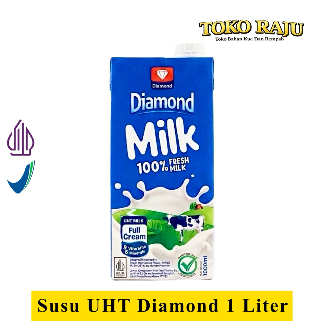 Susu UHT Diamond 1 Liter Full Cream Susu Sapi Murni Halal Tanpa Pengawet 1L Fresh Milk