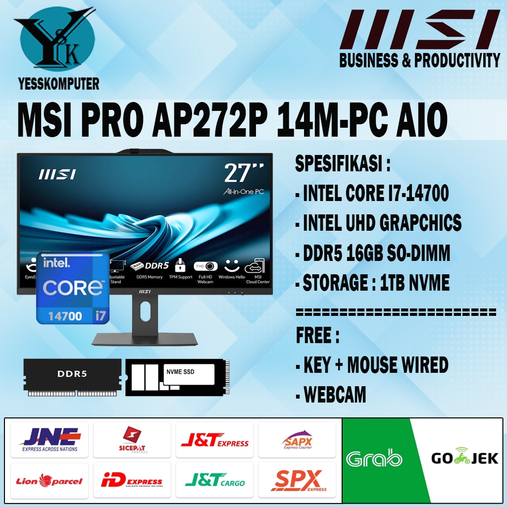 PC AIO MSI Core i7-14700 | DDR5 8-16GB | NVME 256GB-512GB | ALL IN ONE PC Fullset