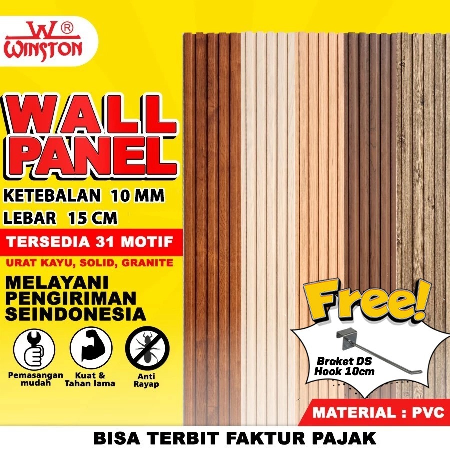 WPC Wall Panel PUTIH polos tanpa vpc Bisa Di Cet Sesuai Keinginsn Anda 10mm 24mm List Solid Kisi-Kis