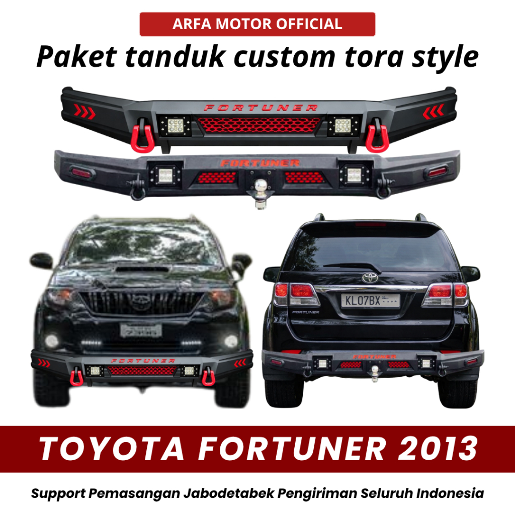 PAKET TANDUK DEPAN TOWING BELAKANG FORTUNER 2013 CUSTOM TORA PENGAMAN PELINDUNG BEMPER ANTI KARAT