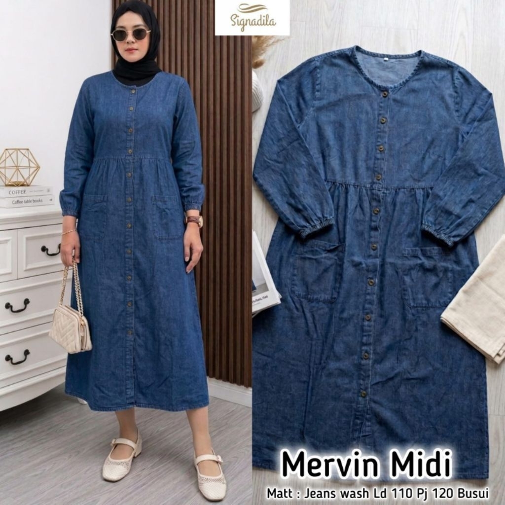 100% ORI Metvin midi dress jeans, Zayya midi dress jeans by signadila | ld 104 pb120. Aero midi dres