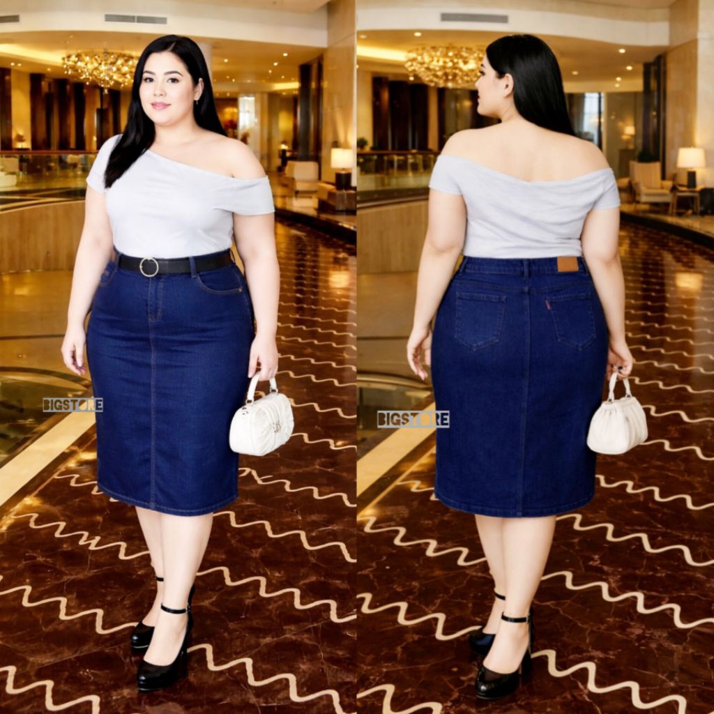 ROK SPAN JEANS STRETCH BIG SIZE,ROK SPAN 7/8 JUMBO,ROK SPAN  MIDI POLOS.