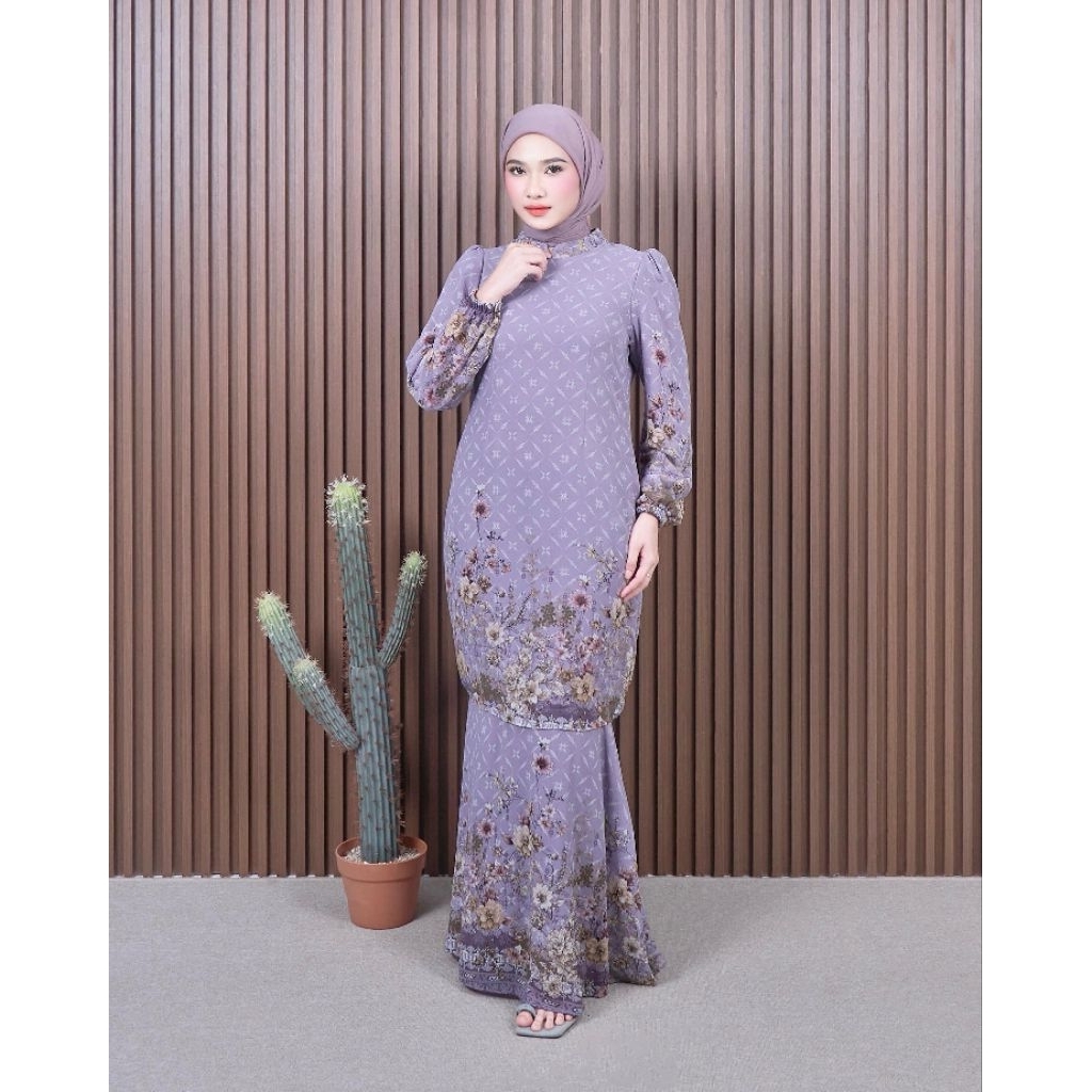FAMYS - SETELAN ROK DUYUNG MELAYU CERUTY MOTIF PREMIUM NAMIYA SET KURUNG MALAY WANITA DEWASA MOM 019