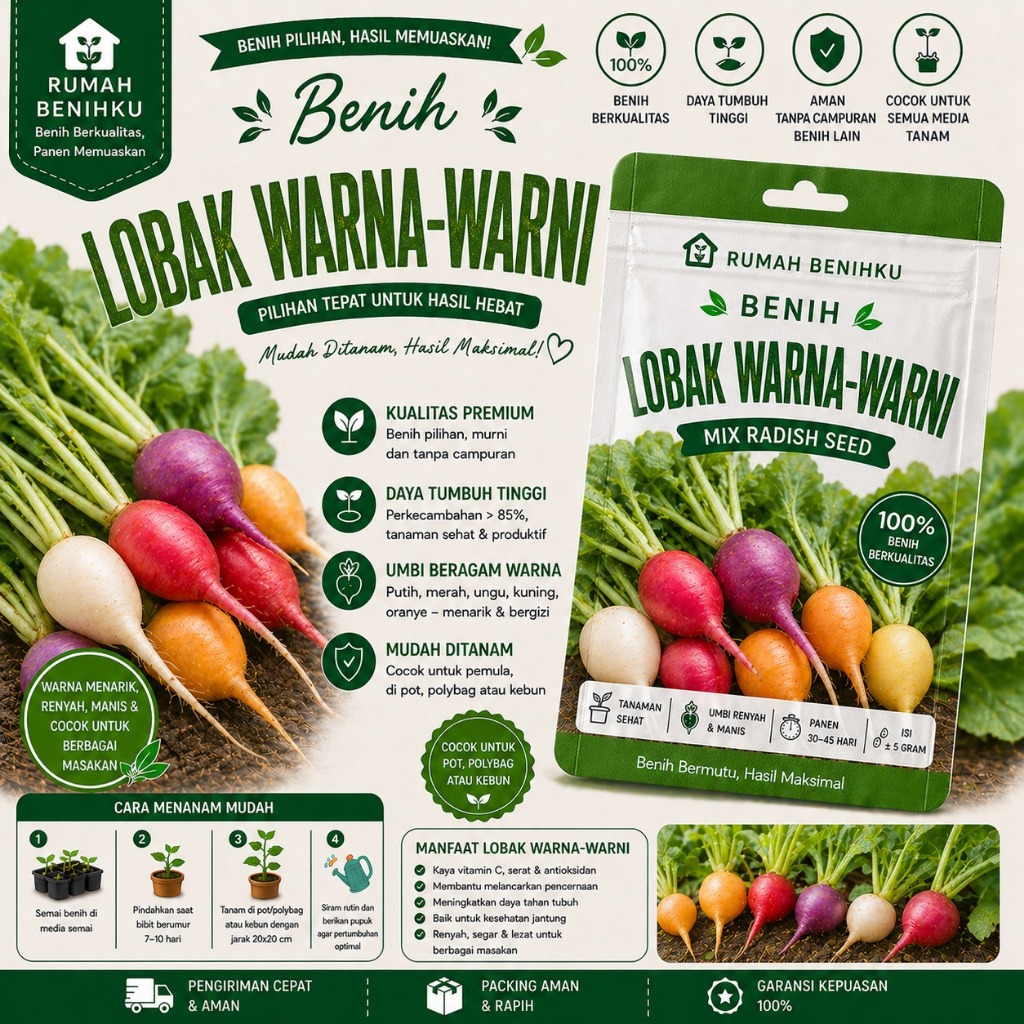 Benih Lobak Korea/Benih Lobak Warna Warni Impor