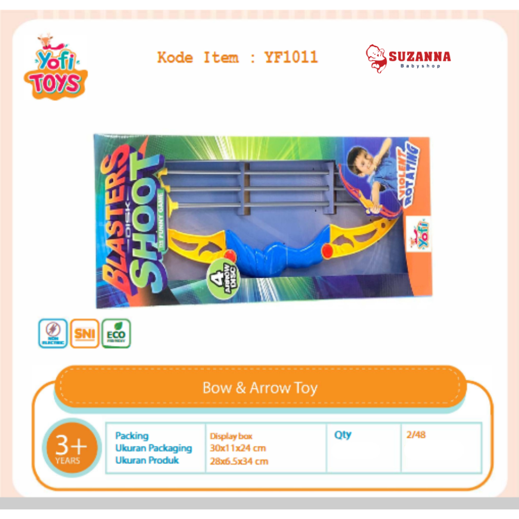 Yofi Toys YF1011 Blaster Shoots Bow & Arrow Toy Non Electric - Mainan Panah