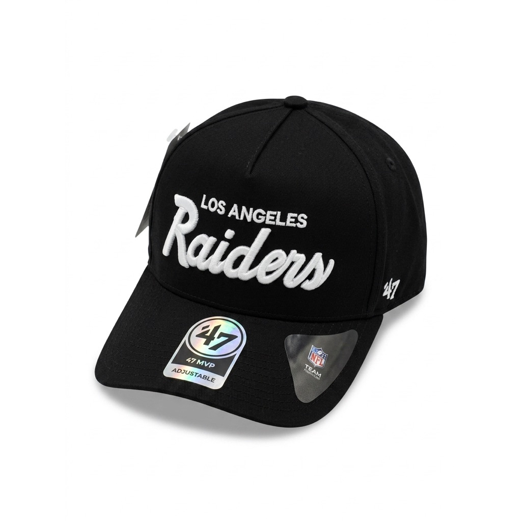 Logo Tulisan Topi Logo Tulisan Raiders Putih Bahan Hitam Pria Wanita