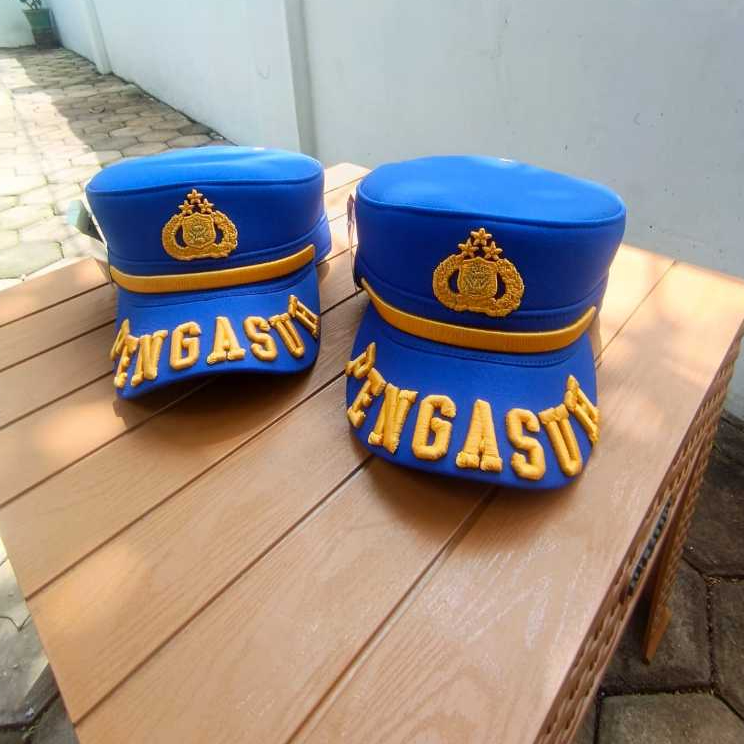 topi fieldcap pama biru pengasuh polri zona original