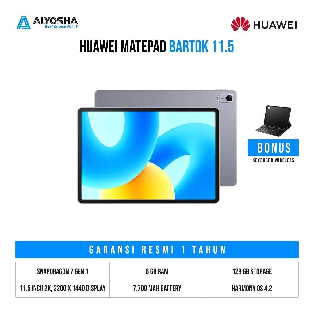 HUAWEI MatePad 11.5-inch | BARTOKR | PC-level WPS Office | Keyboard - Garansi Resmi