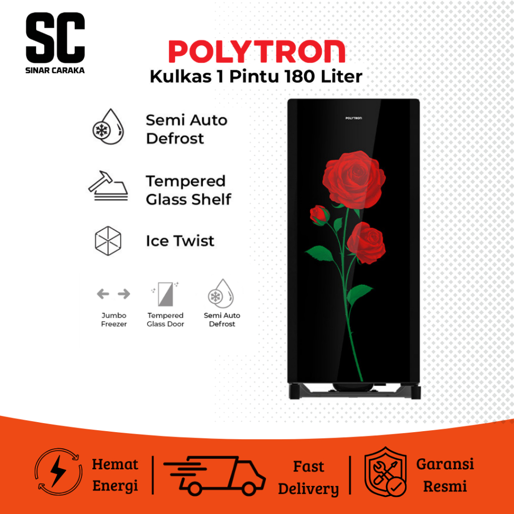 KULKAS POLYTRON 1 PINTU 18CRX 180 liter
